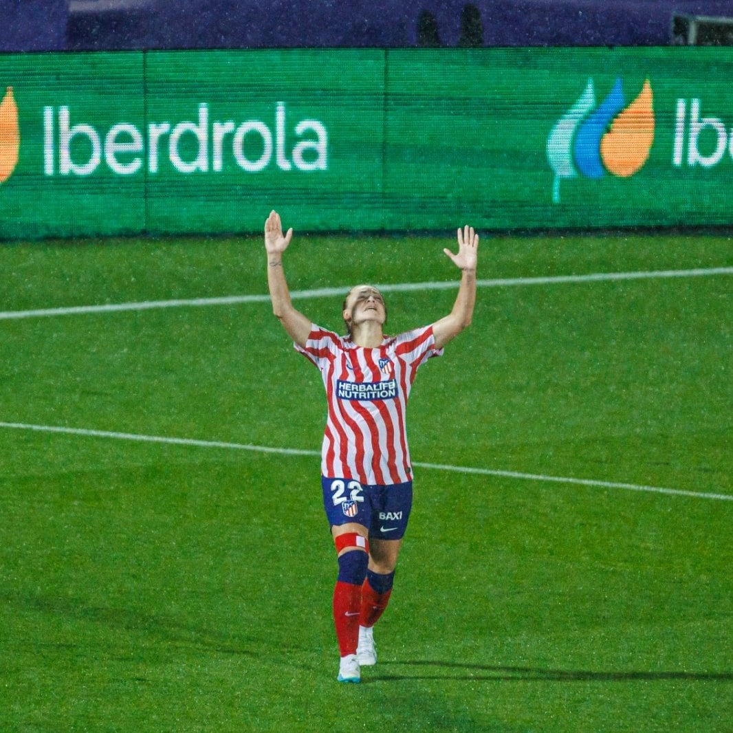 El festejo de Banini tras el golazo en la final de la Copa de la Reina.