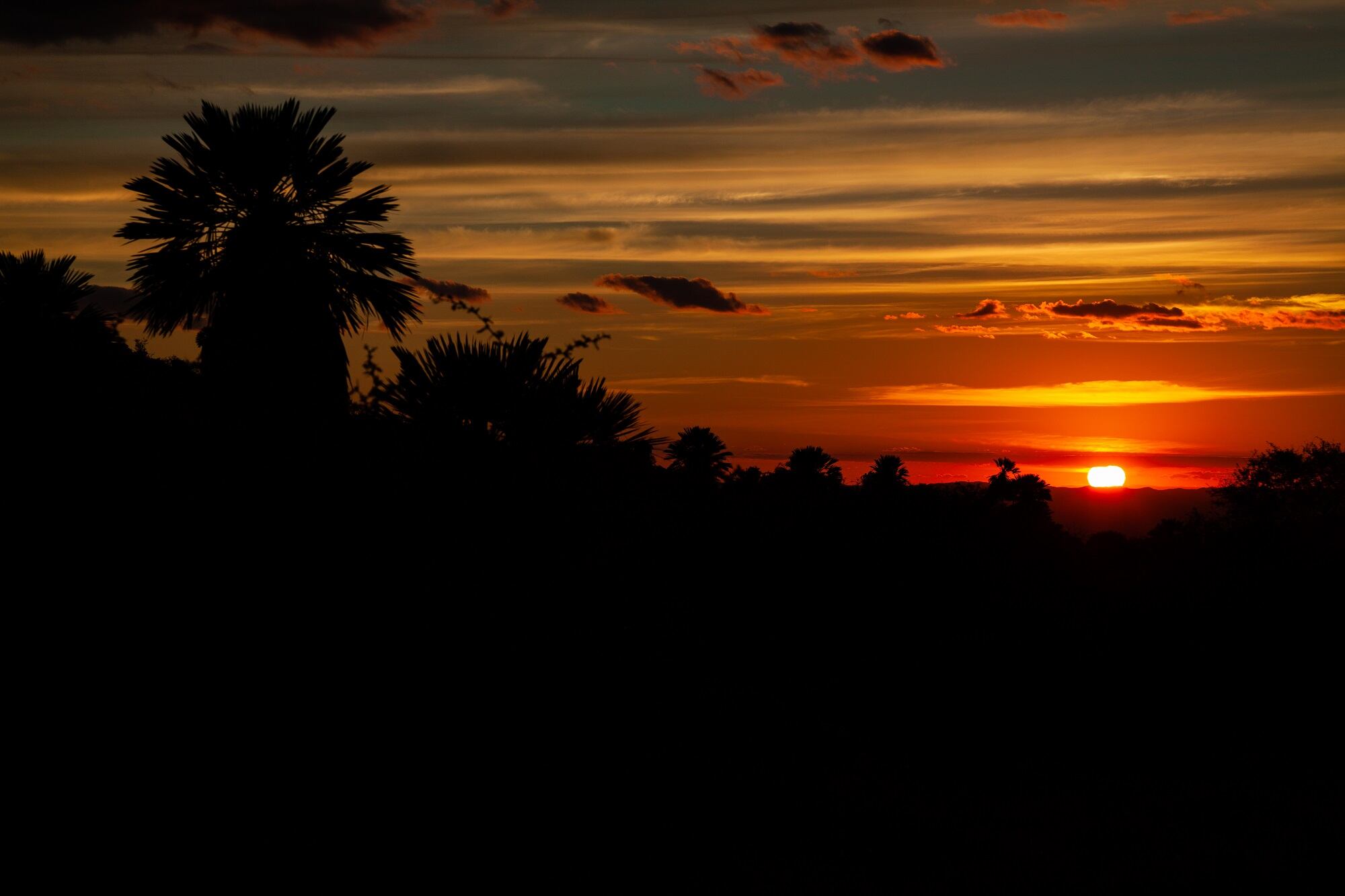 Un bello atardecer al final del recorrido.