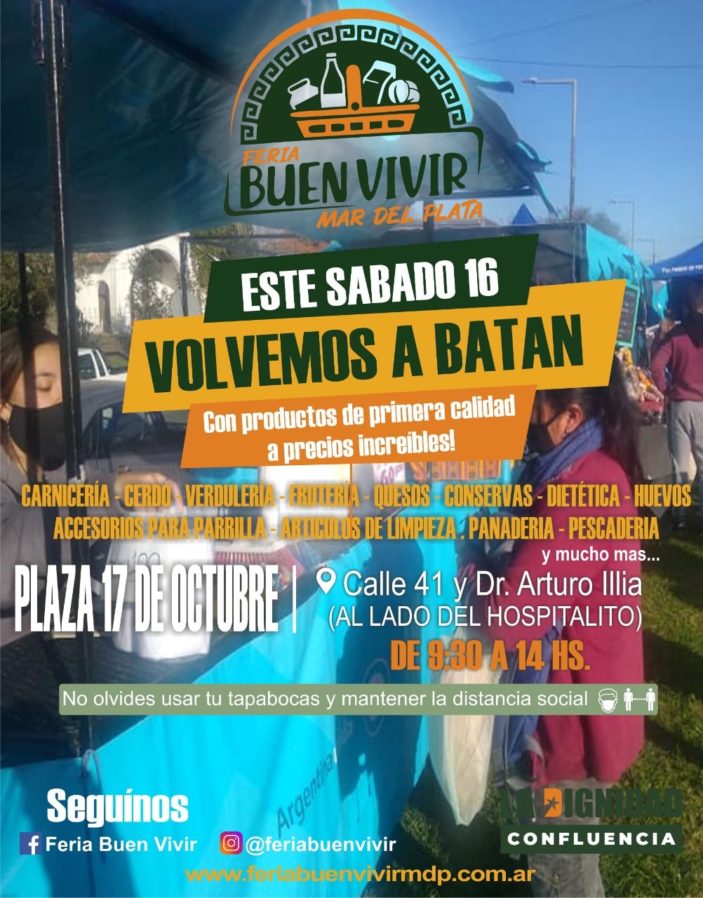 La Feria del Buen Vivir, estará en la Plaza 17 de Octubre de 9.30 a 14.