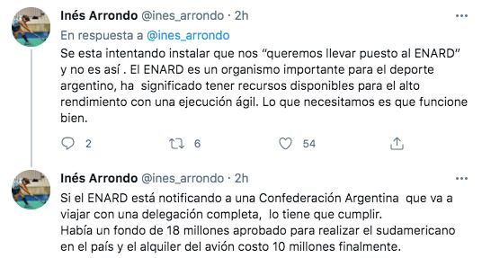 Inés Arrondo apuntó contra el COA y el Enard.