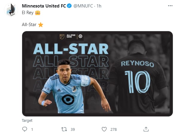 Minnesota United celebró la selección del cordobés Reynoso.