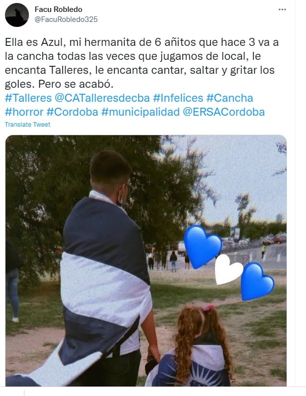 El hincha comentó sobre lo sucedido este domingo, cuando volvían del Kempes.