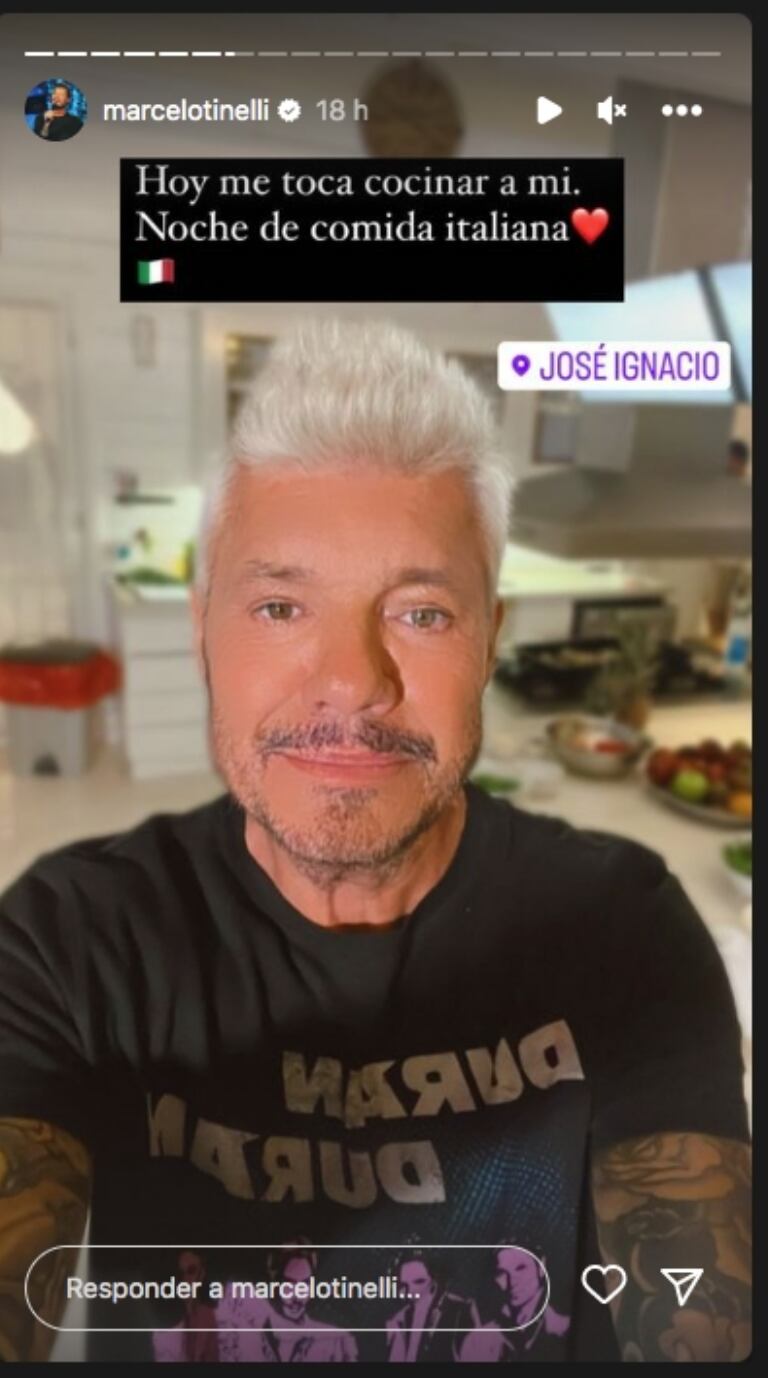 En una foto que publicó Marcelo Tinelli en Instagram se alcanza a ver su cocina.