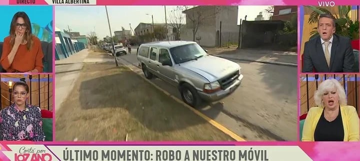 La sorpresa de todos los periodistas en el canal fue notable ante el robo. (Captura de TV).