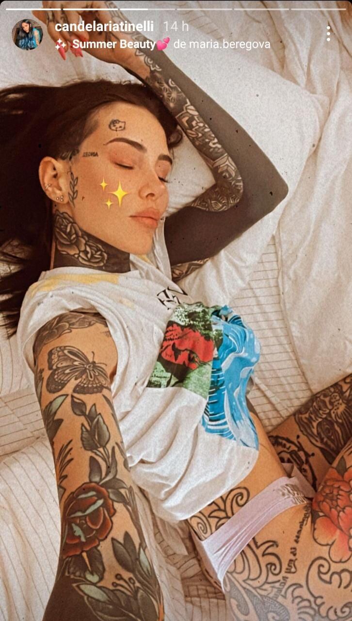 Cande Tinelli sorprendió con una foto desde la cama.