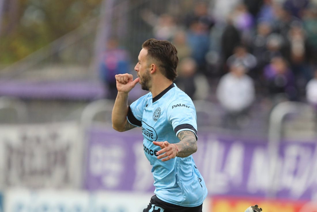 Ibrahim Hesarm, autor del gol de Belgrano ante Villa Dálmine. (Prensa Belgrano)