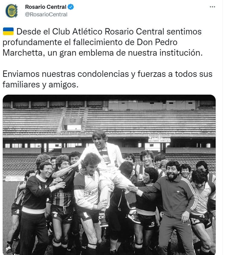 El Canalla recordó al DT con una foto de su primera etapa en el club.