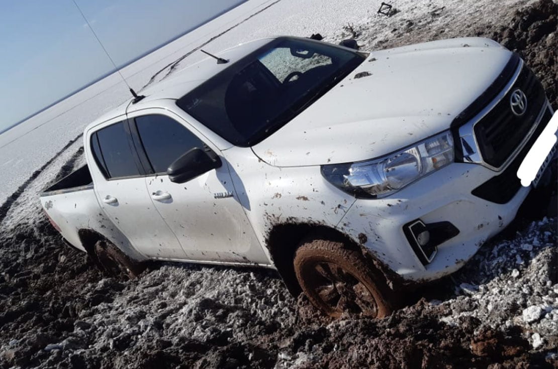 La camioneta varada. (Policía)