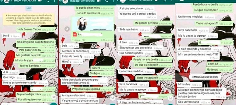 Chats entre la empleada y su jefe