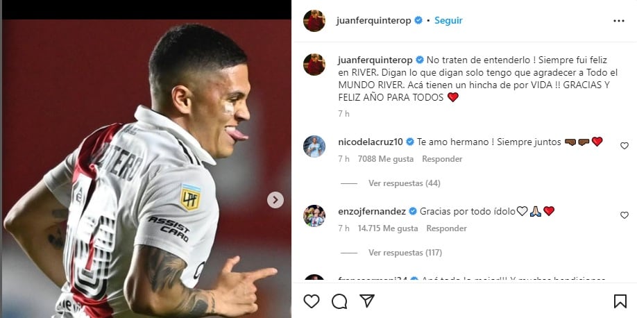 La despedida de Juanfer Quintero.