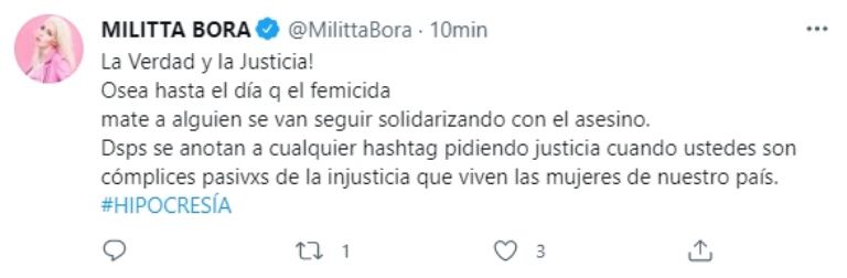 Militta Bora sobre quienes se han solidarizado con Chano.