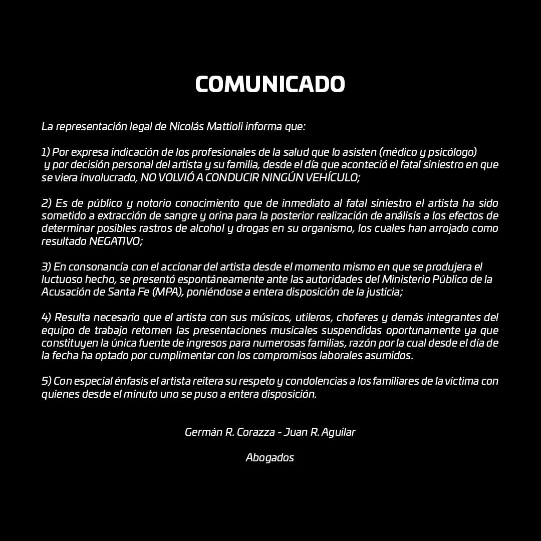 El músico había anunciado la suspensión de sus shows programados por la misma vía.