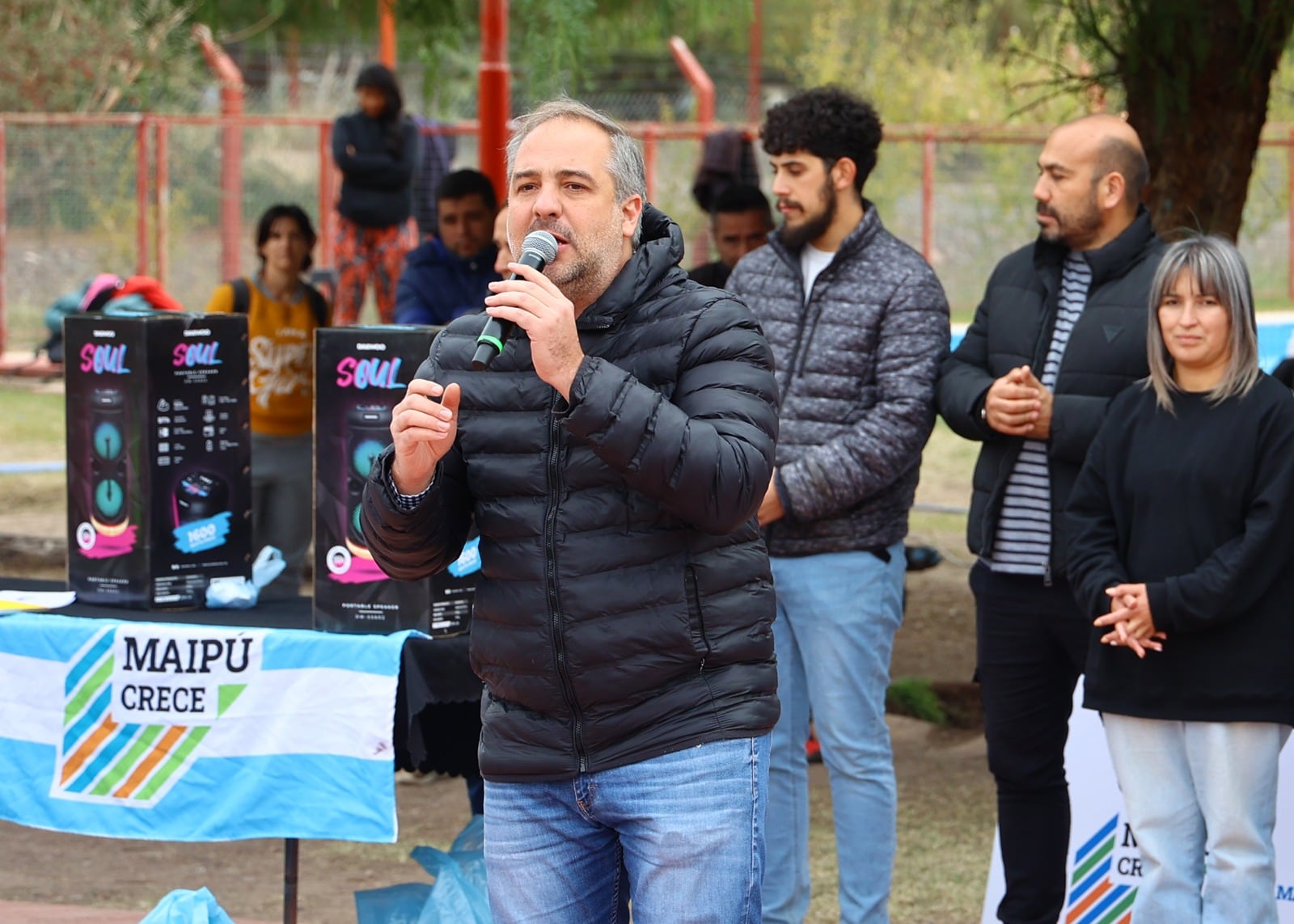 Stevanato lanzó el programa de fútbol infantil en la zona este. Foto: Maipú Municipio.