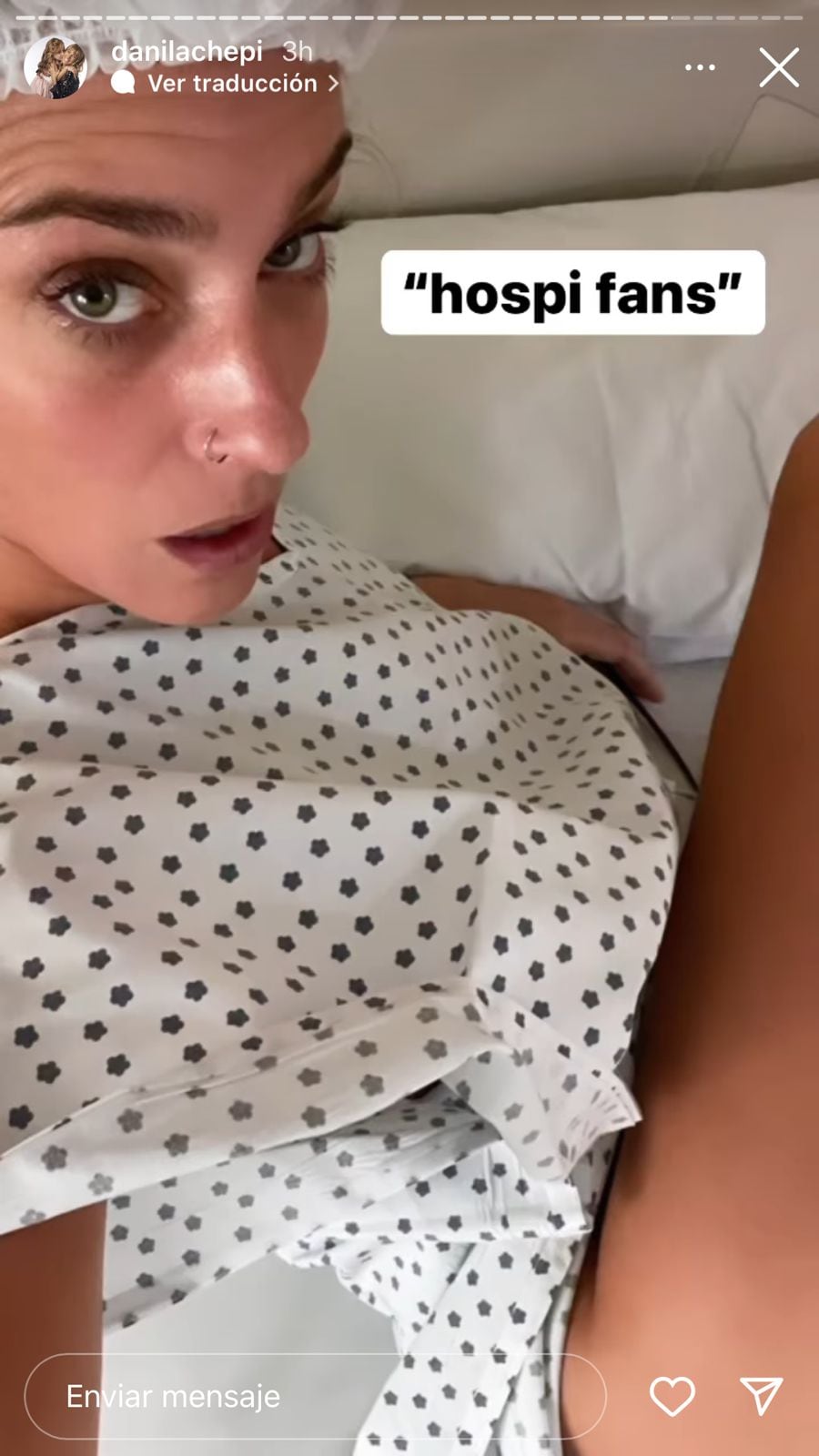 Las fotos de Dani La Chepi en el hospital.