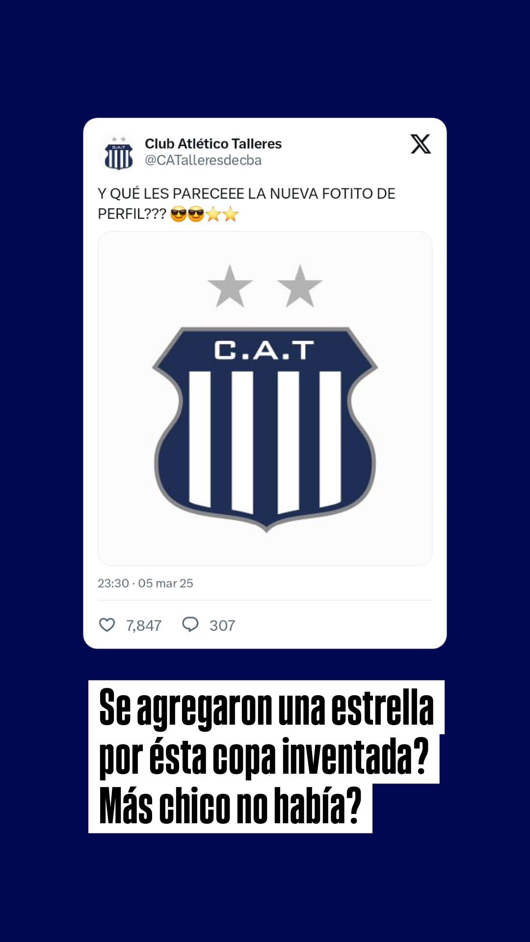 Pablo Carrozza criticó a Talleres por su segunda estrella.