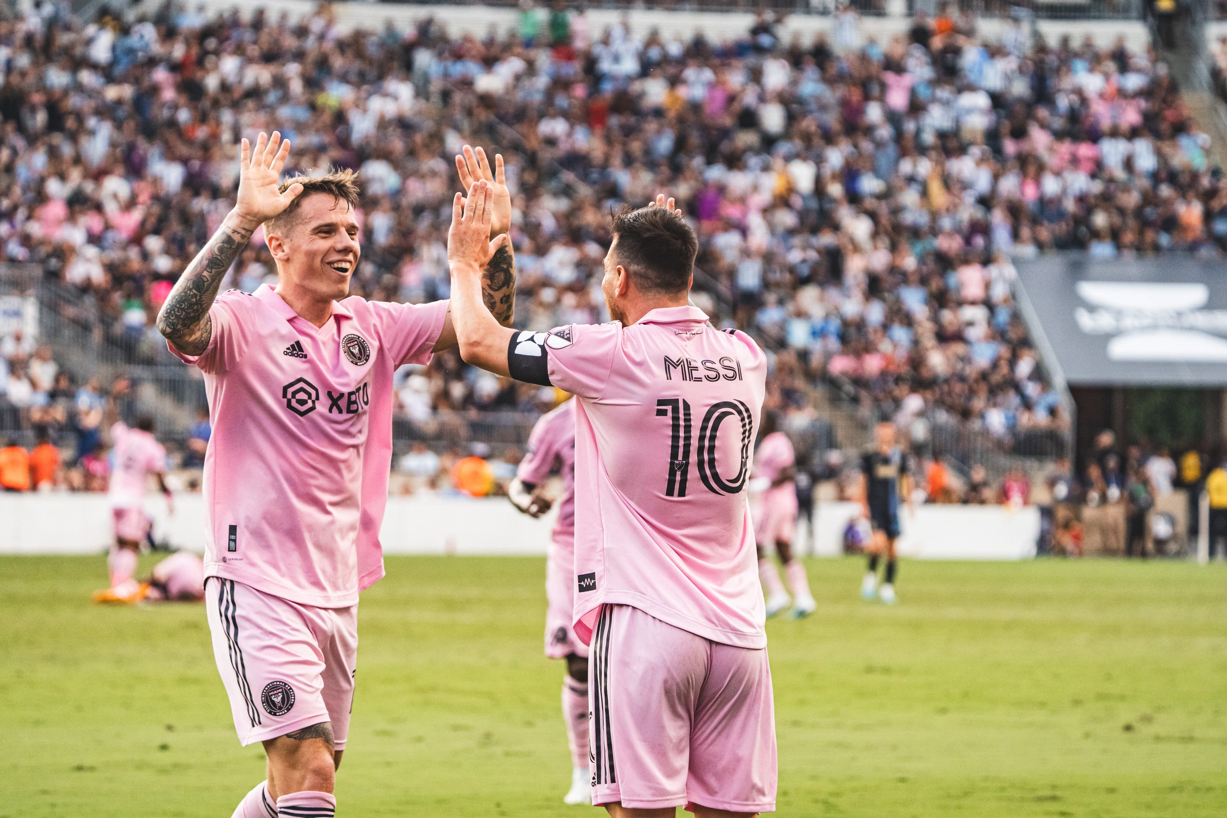 Lionel Messi festeja su gol ante Philadelphia por las semifinales de la Leagues Cup / Prensa Inter Miami.