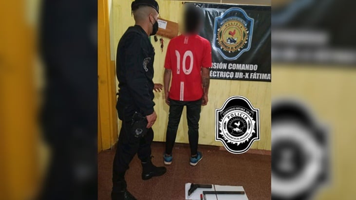 Un joven terminó detenido por atemorizar a sus vecinos con una “tumbera”. Policía de Misiones