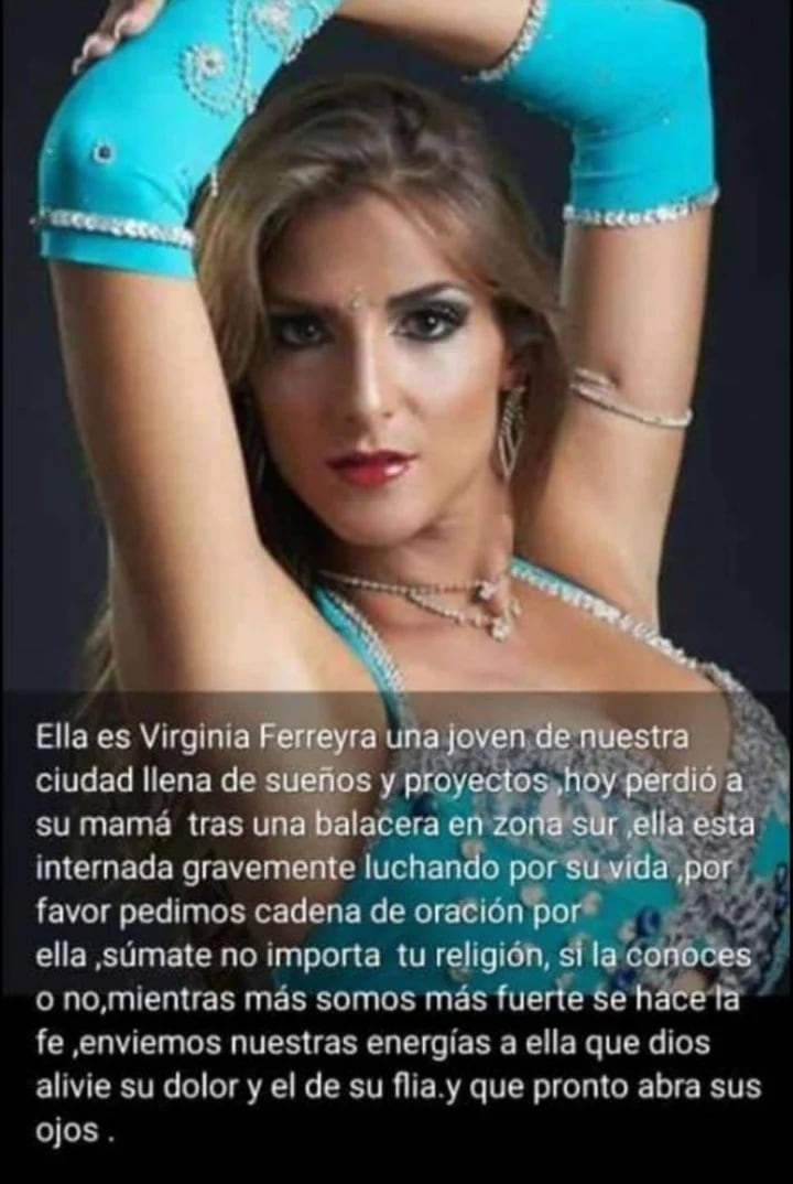 Virginia Ferreyra es bailarina de árabe y desde su escuela le mandaron este mensaje.