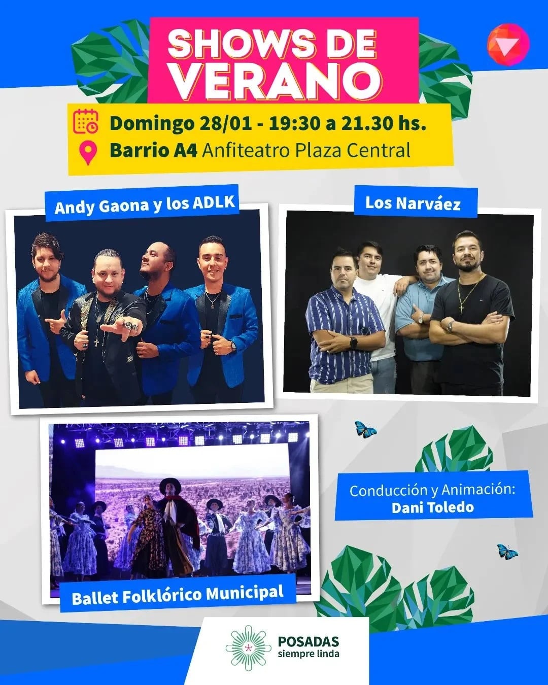 Verano en Posadas: recitales para todos los gustos este fin de semana en el Parque de las Fiestas, Costa Sur y el barrio A4