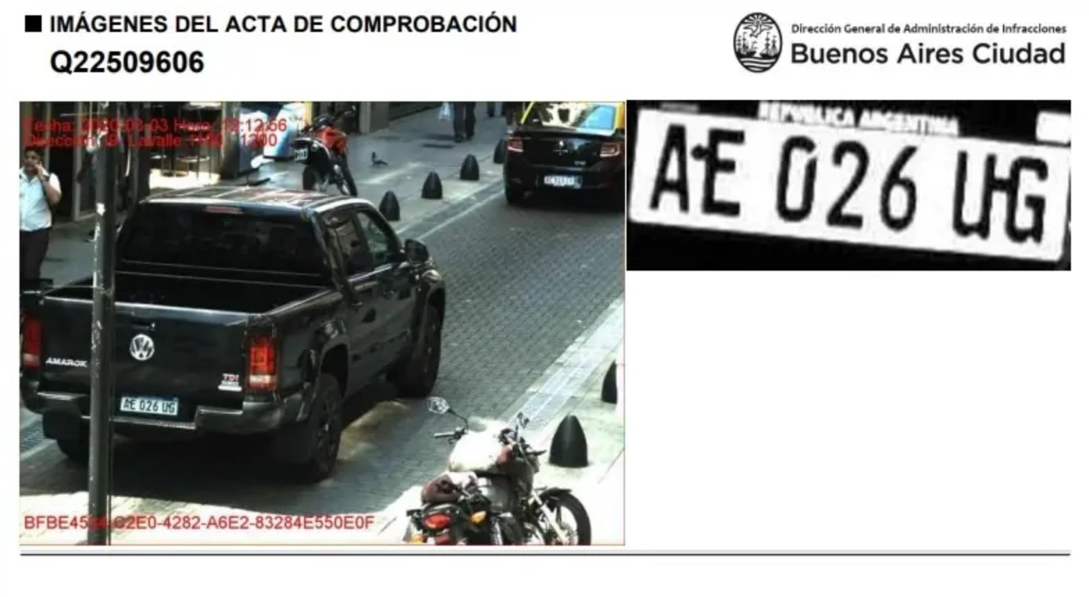 Imagen de la acta de comprobación de una de las infracciones.