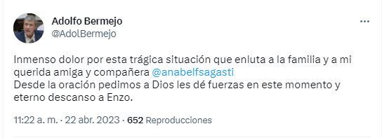 Condolencias de políticos a Fernández Sagasti