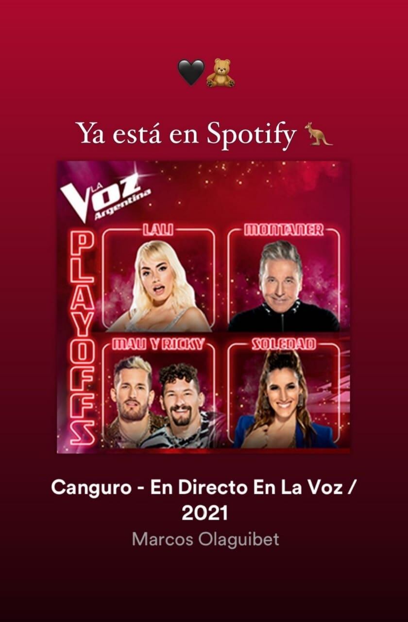 Spotify subió la interpretación de "Canguro" de Marcos Olaguibet a su plataforma.