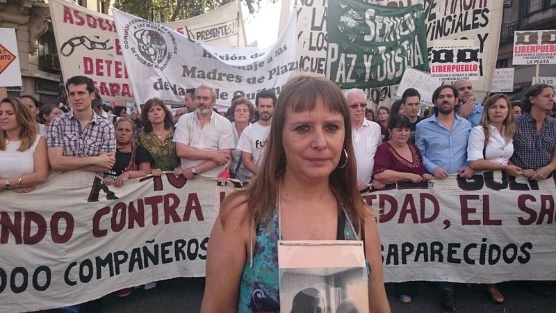 Alejandrina Barry en una de las marchas.