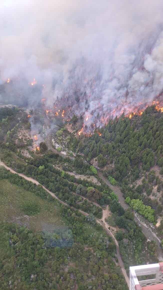 Incendio en cercanías del río Ternero.