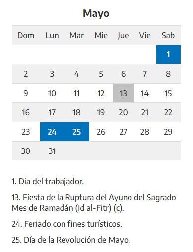 El Gobierno suspendió el "feriado con fines turísticos" previsto para el 24 de mayo de 2021.