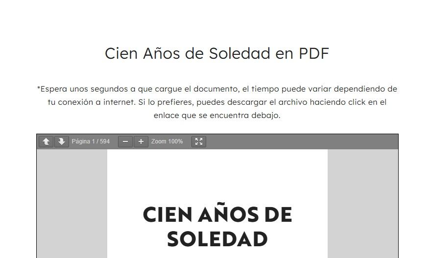 Dónde leer gratis Cien años de soledad