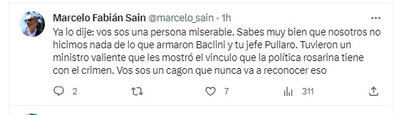 Pablo Javkin y Marcelo Sain se cruzaron nuevamente en Twitter