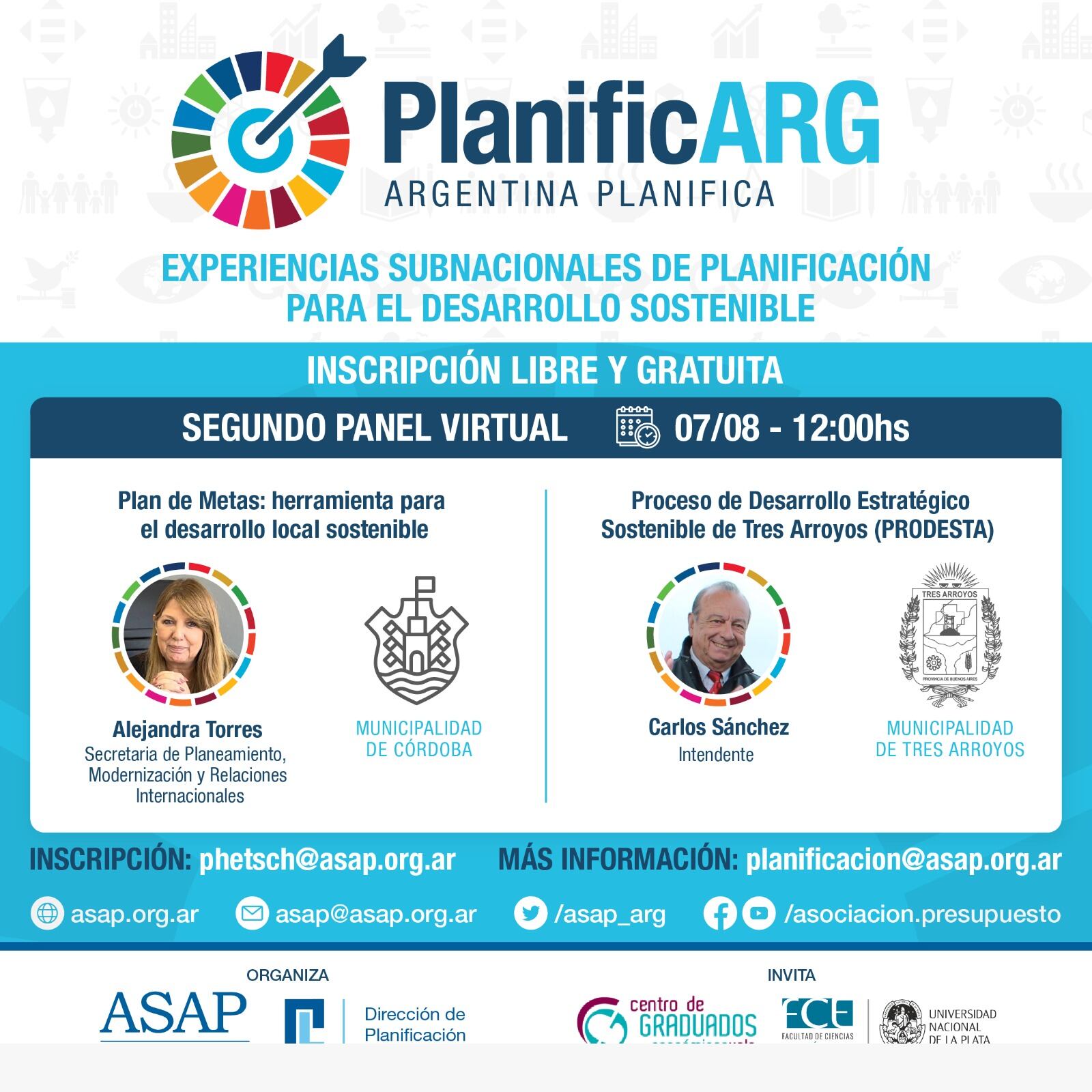 El intendente Carlos Sánchez disertará en el panel de PlanificARG