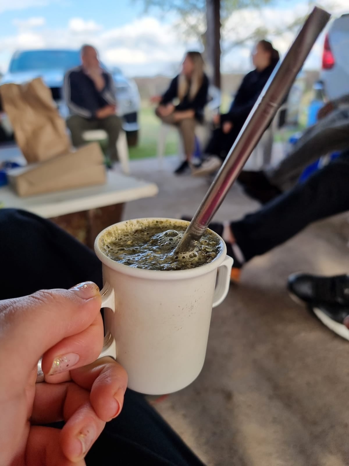 Mates en familia, en un campo a 20 km de Arizona. Gentileza: Julieta Maza