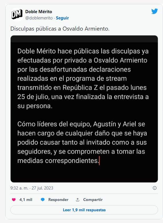 Osvaldo Armiento vs DM