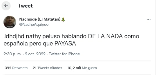 Nathy Peluso fue duramente criticada en las redes por hablar como española en una entrevista