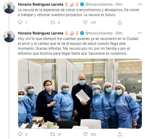 Vacunación de Horacio Rodríguez Larreta