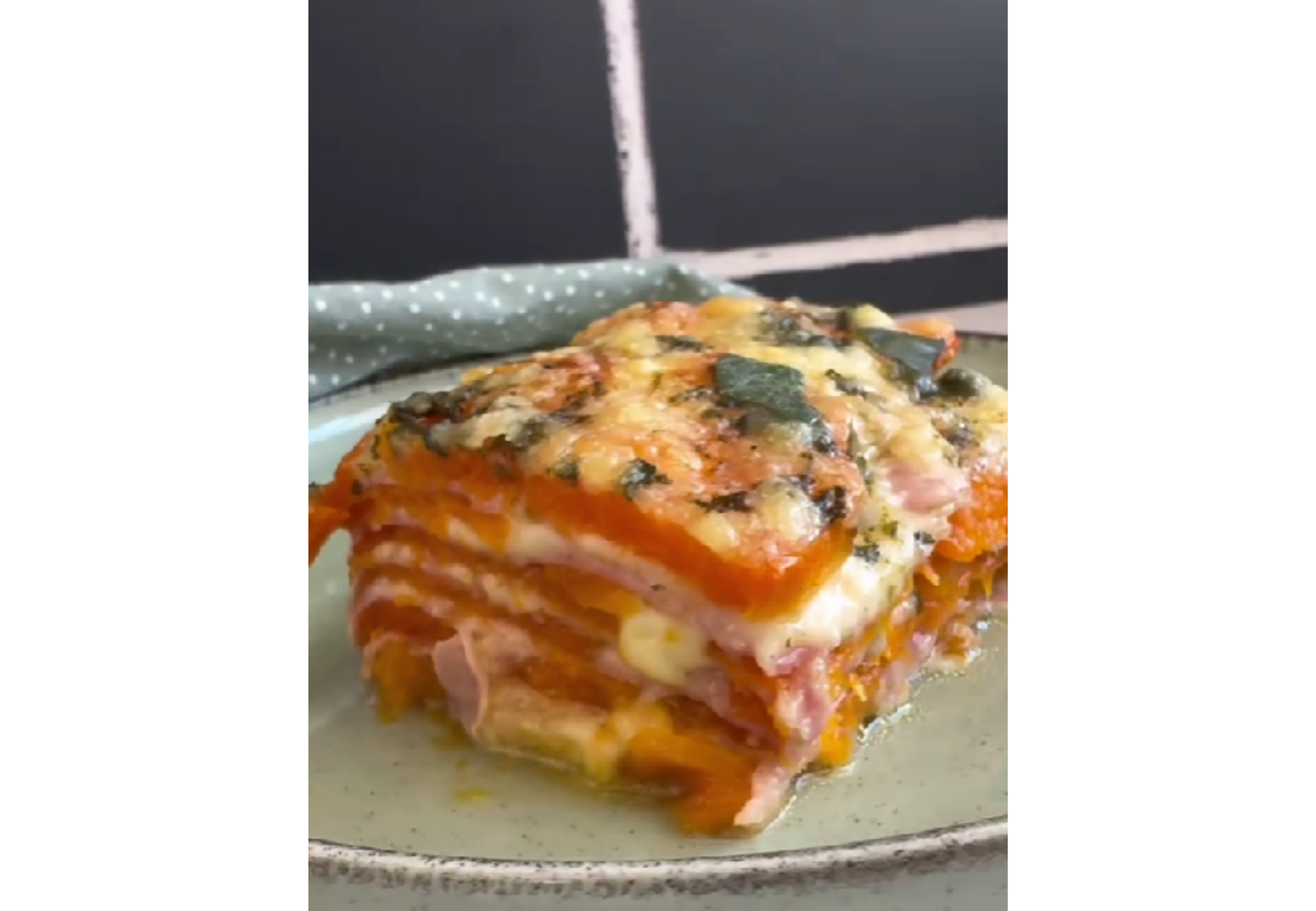 Así queda la lasagna de calabaza.