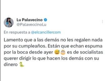 El descargo de Lu Palavecino