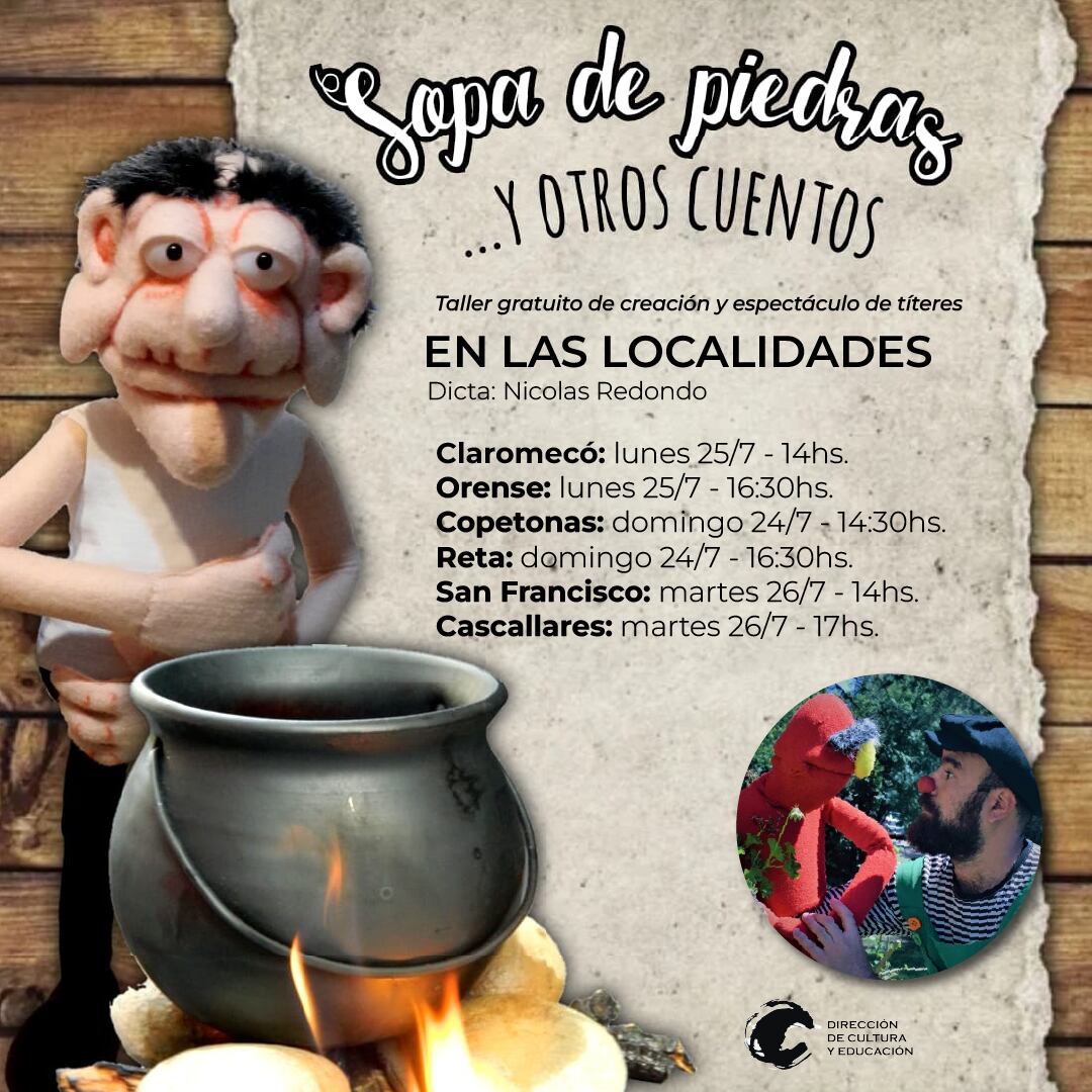 “Sopa de piedras y otros cuentos” se presentará en las localidades