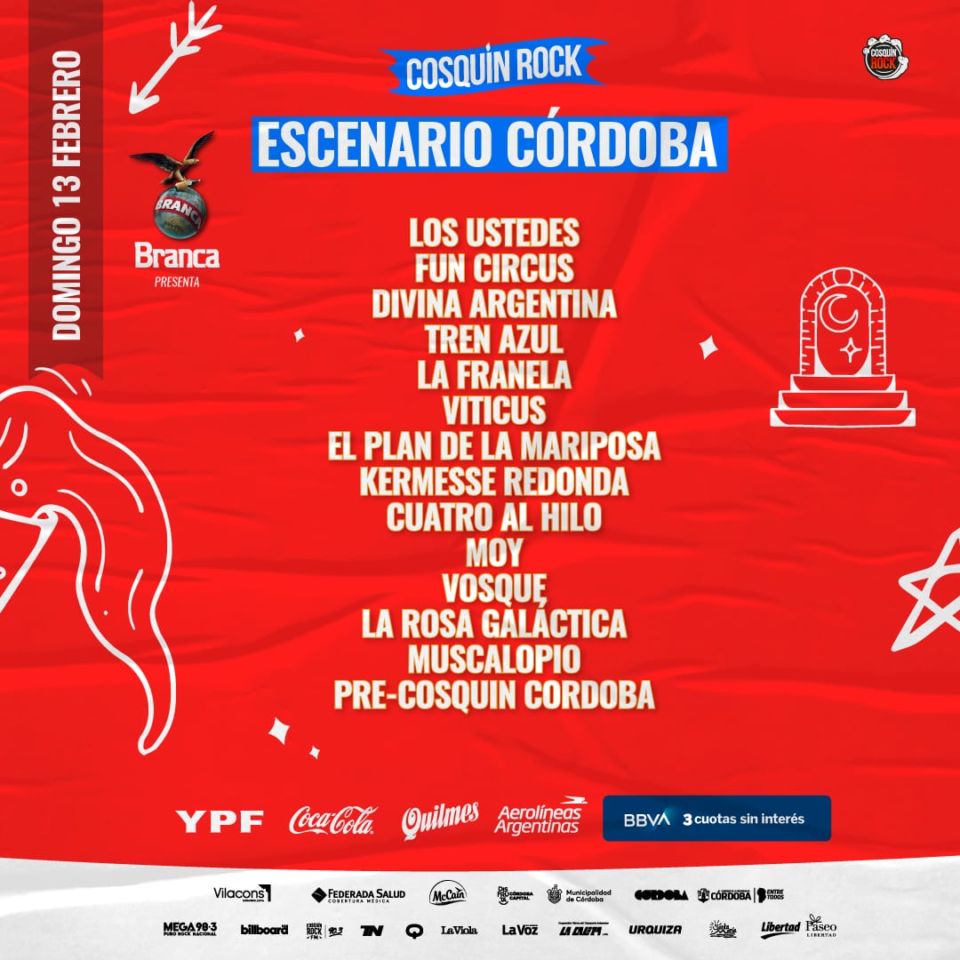 Escenario Córdoba, domingo 13 de febrero. (Cosquín Rock)