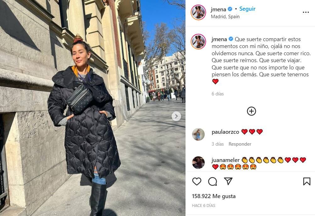 Jimena Barón por las calles de Madrid.