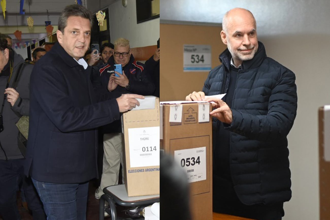 Massa y Larreta votando en las Paso.