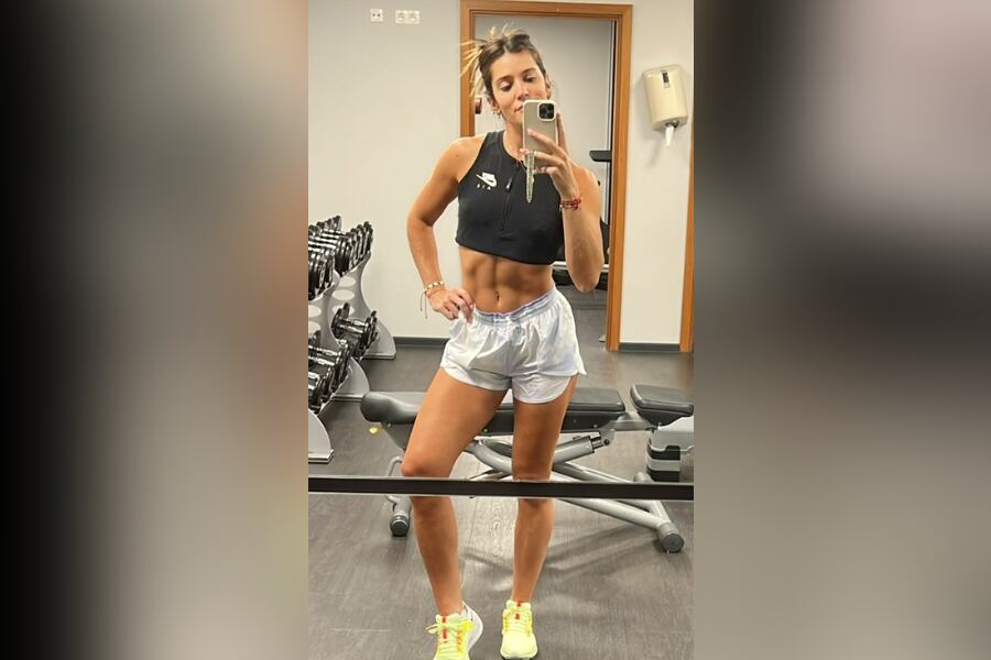 Agustina Albertario en el gimnasio.