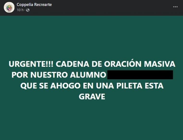 En las redes piden oraciones por el pequeño que se ahogó.