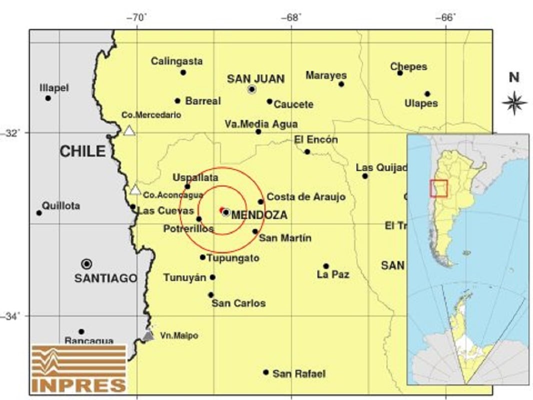 Tembló en Mendoza: fue de magnitud 3,9 según el Inpres