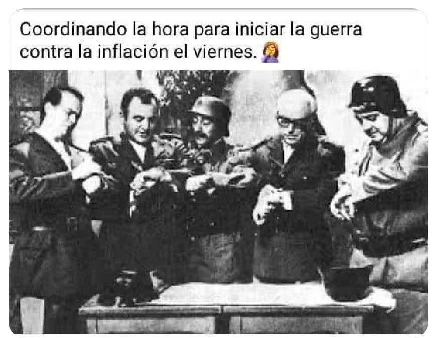 Una imagen que ironiza sobre "el inicio de la guerra contra la inflación".