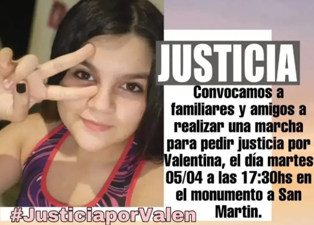 Durante la tarde del martes se realizará una marcha para pedir justicia por Valentina en Neuquén.