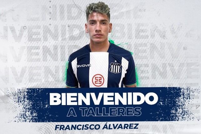 Francisco Álvarez, flamante incorporación de Talleres. (Prensa Talleres)