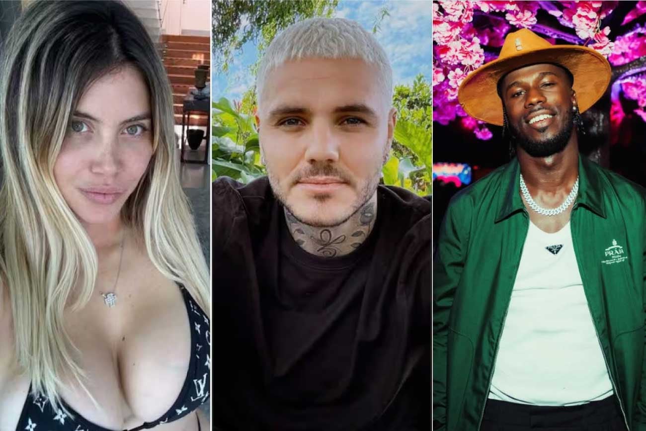 Wanda Nara, Mauro Icardi y Keita Baldé. (Instagram)