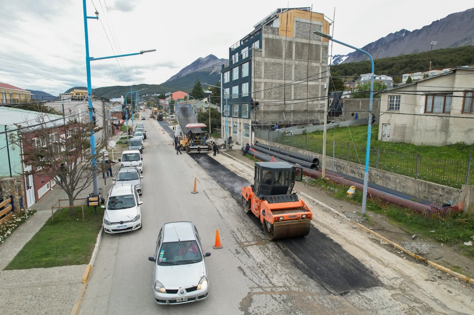 Ushuaia: repavimentaron la Avenida Alem